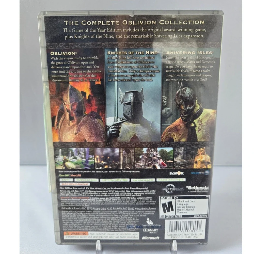 Elder‎ Scrolls IV 4 Oblivion GOTY - Xbox 360 - Complete CIB W/ Manual & Map!